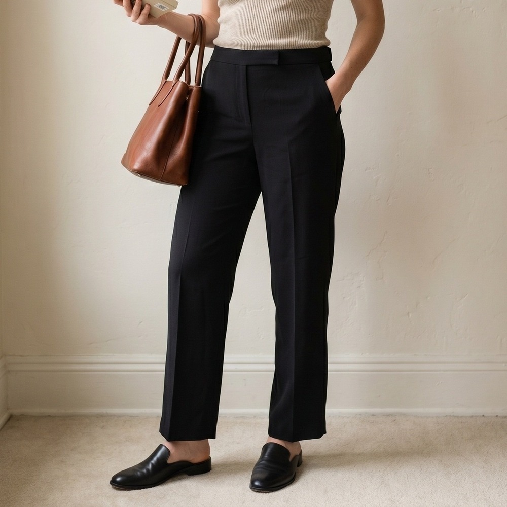 MM.LaFleur Pants Womens 12‎ Black Straight Leg Professional Corporate Core